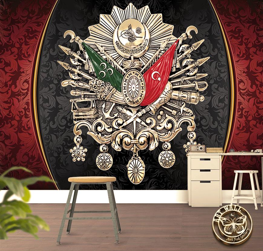 ArtWall Yapışkanlı Osmanlı Resimli Duvar Kağıdı 160x100 cm Tekzen