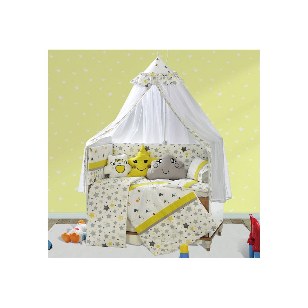 Baby Elf Sara Bebek Uyku Seti Cibinlik 70 X 130 Cm Sr01 Sari Tekzen