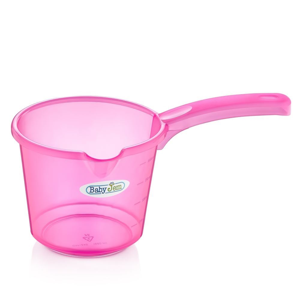 Babyjem Bebek Banyo Maşrapası Şeffaf Pembe Tekzen