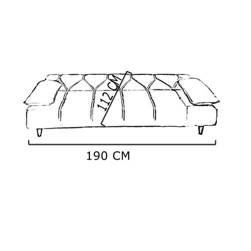 Belletto Sandy Bazalı Kanepe / Çekyat Krem Tekzen