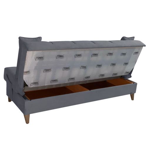 Belletto Sandy Bazalı Kanepe / Çekyat Gri Tekzen