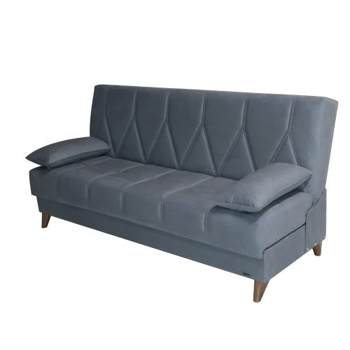 Belletto Sandy Bazalı Kanepe / Çekyat Gri Tekzen