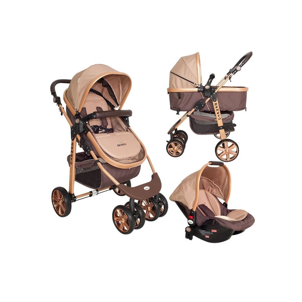 BT540 Gold Trio Kahve Travel Sistem Bebek Arabası Kahve Tekzen