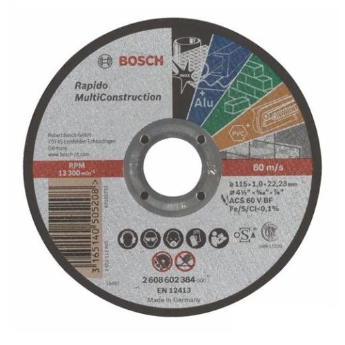 Bosch Taşlama ve Kesici Disk 115 x 1 mm