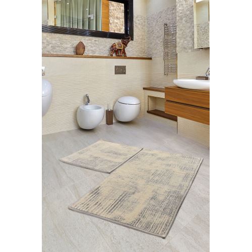 Chilai Home Linen Floslu Cotton Gri 2'li Set Banyo Halısı 60x100/50x60cm