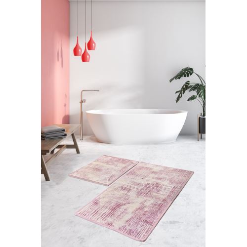 Chilai Home Linen Floslu Cotton Mor 2'li Set Banyo Halısı 60x100/50x60cm