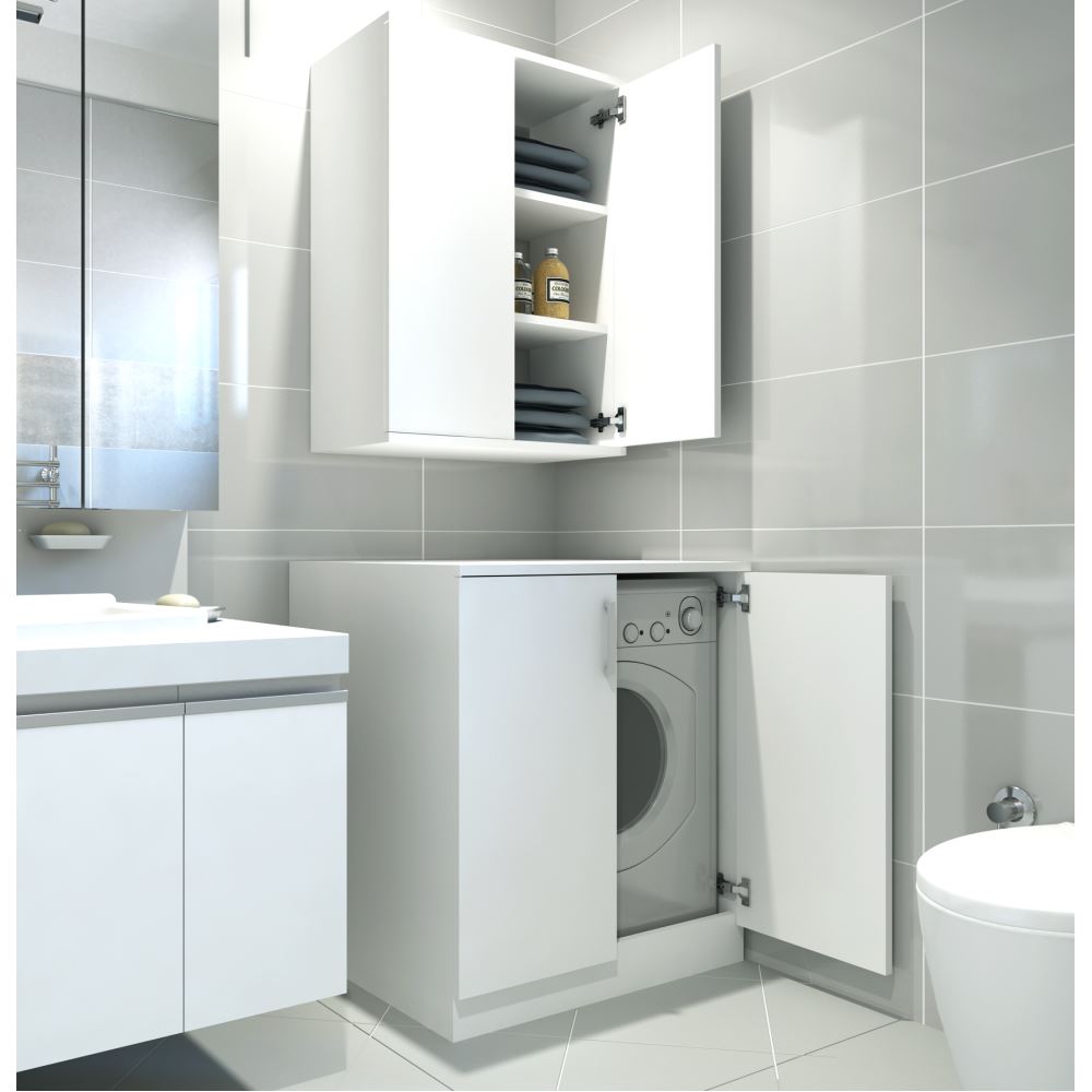 decorotika su Çamaşır makinası dolabı beyaz - beyaz | tekzen
