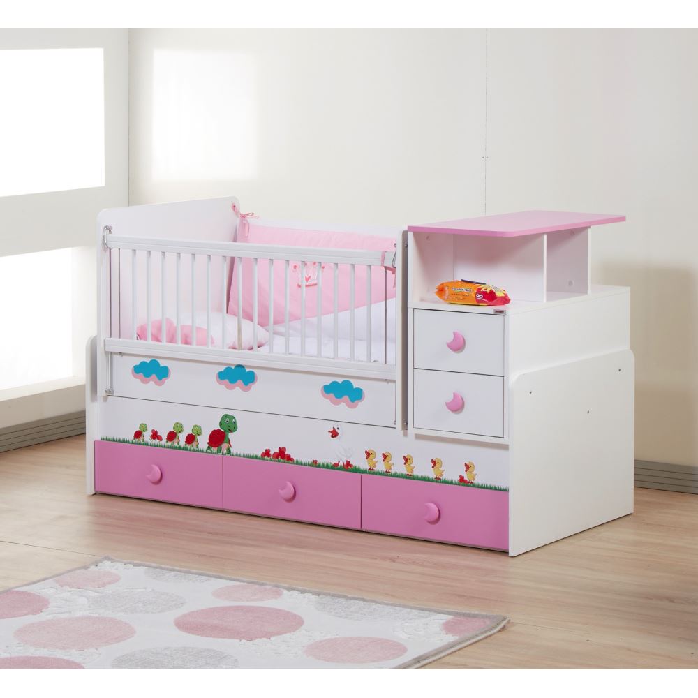 Dessenti Miray Bebek Odası Büyüyen Beşik Pembe Tekzen