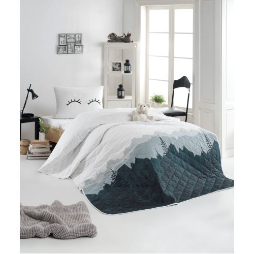 Enlora 100 Doğal Pamuk Kapitoneli Yatak Örtüsü Seti Tek Kişilik