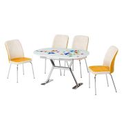 Enzi Kelebek Masa Sarı Sandalye Takımı 80 x 130 x 75 Cm