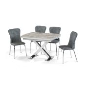 Tropik Beyaz Masa Takımı Gri Sandalyeli 80x120 cm
