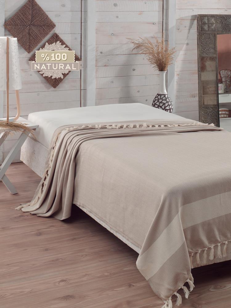 eponj home natural yatak ortusu baliksirti sutlu kahve battal boy tekzen