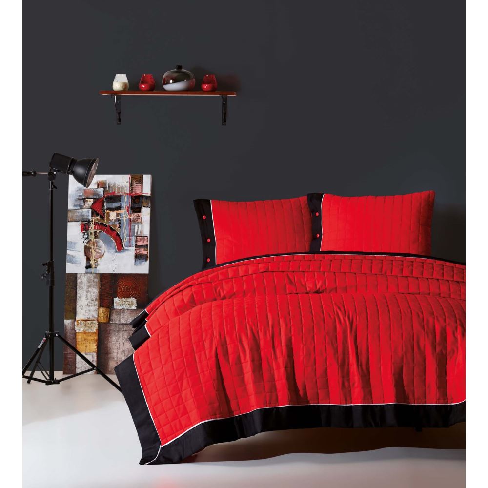 Eponj Home Paint Yatak Örtüsü Seti Çift Kişilik Kırmızı Eponj Home Paint Yatak Örtüsü Seti Çift Kişilik Kırmızı