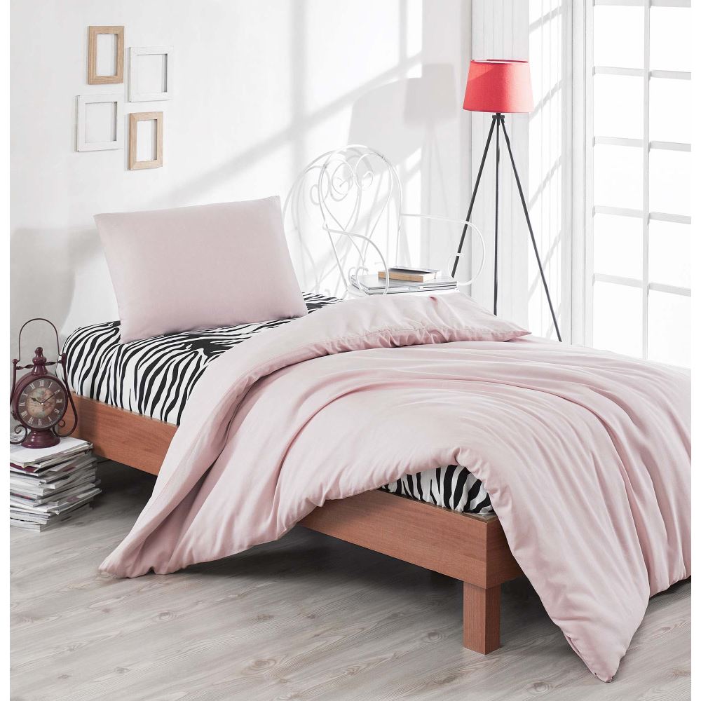 Paint Nevresim Takımı Tek Kişilik Safari Pudra Tekzen