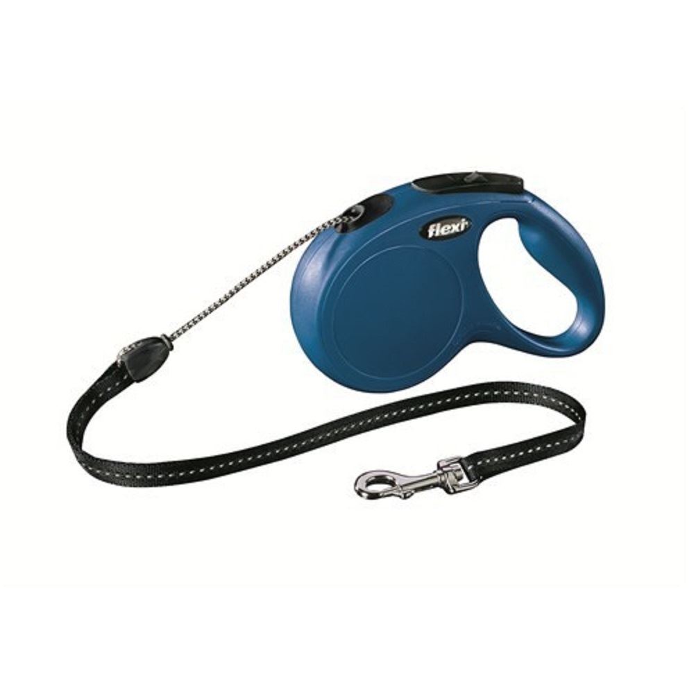 Flexi Classic İpli Medium 5 Mt Mavi Otomatik Köpek Gezdirme Tasması