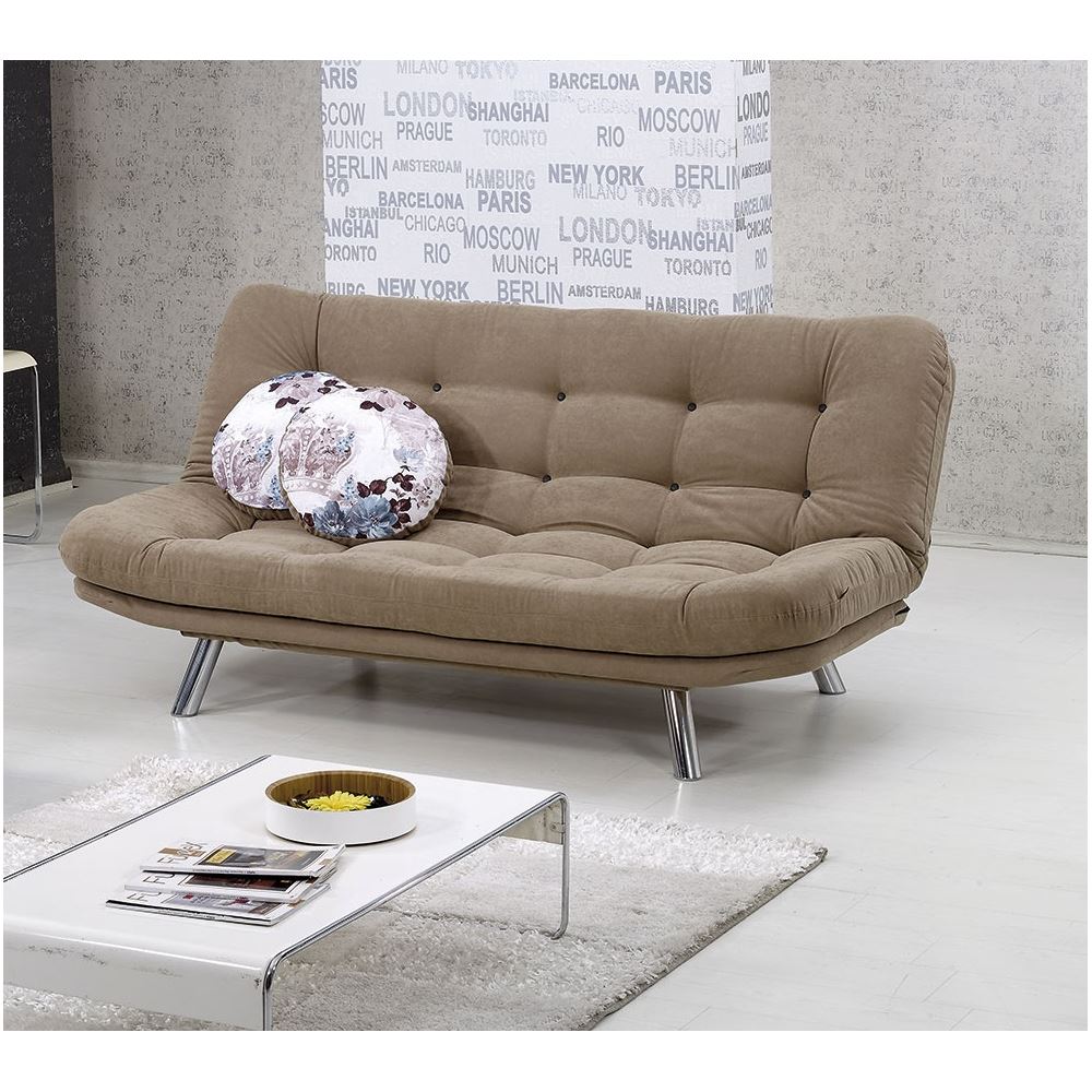 Futon Marmaris Üçlü Kanepe Vizon Tekzen