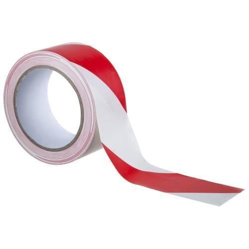 Geko Pvc Beyaz/Kırmızı İşaretleme Bandı 50 mm x 30 Metre