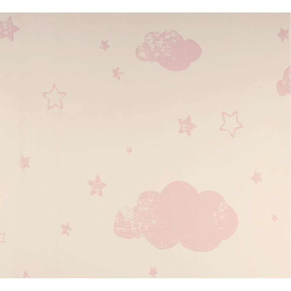 Halley 54604 Bulut Pembe Vınyl Duvar Kağıdı 5 m² 54604 Tekzen