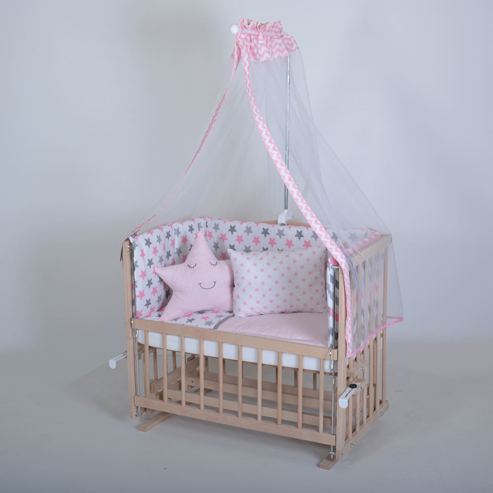 Heyner Ahşap 50x90 Organik Anne Yanı Beşik Kademeli Bebek