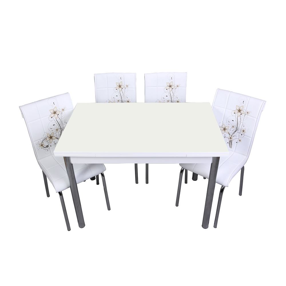 Yandan Açılır Monopetli Masa ve Sandalye Takımı 70x110 Kahve Sümbül 4