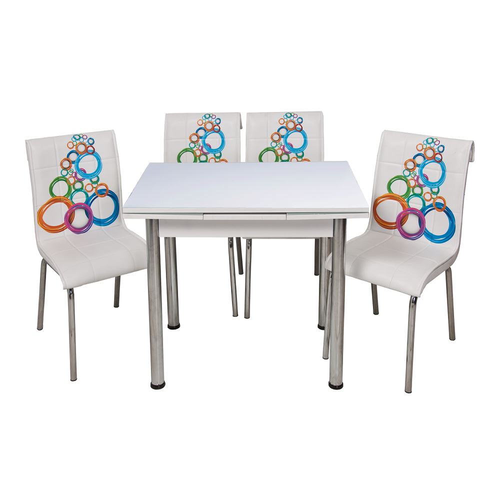 Yandan Açılır Monopetli Masa ve Sandalye Takımı 60x90 cm
