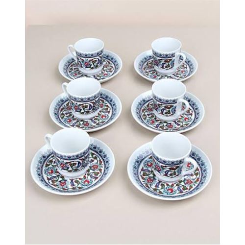 Kütahya Porselen Topkapı Türk Kahvesi Fincan Takımı 6�lı Set Tekzen