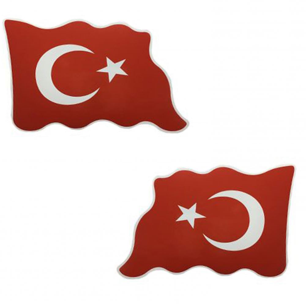 Turk Bayragi Dalgali Kucuk Oto Sticker 1 Takim 6 Cmx8 Cm Bosse