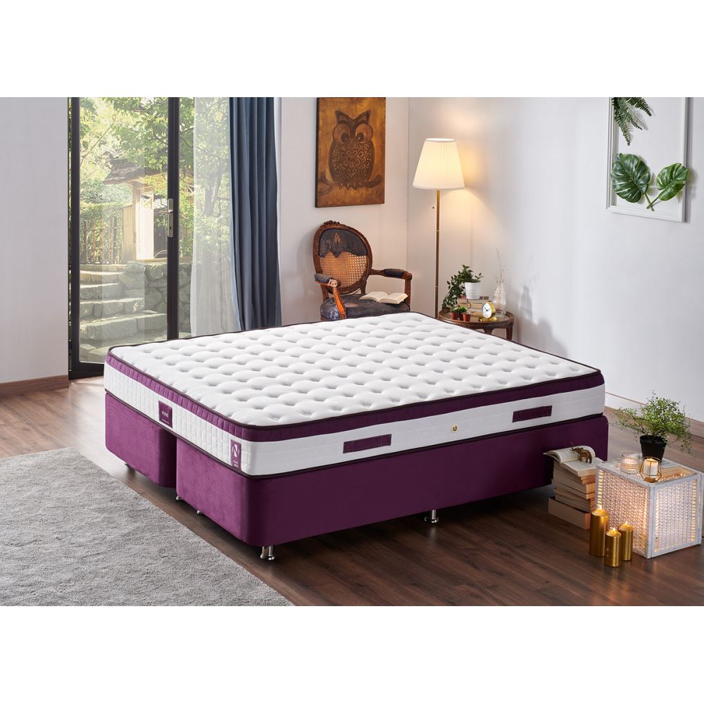 Niron Violet Çift Kişilik Gizli Pedli Yatak Full Ortopedik