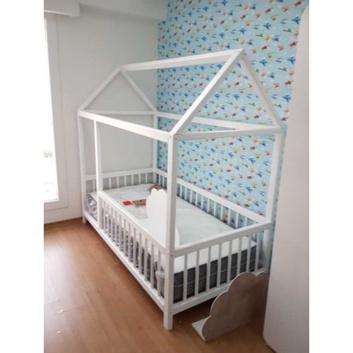 Sanem Doğal Ağaç Montessori Yatak Yer Yatağı Beyaz Tekzen