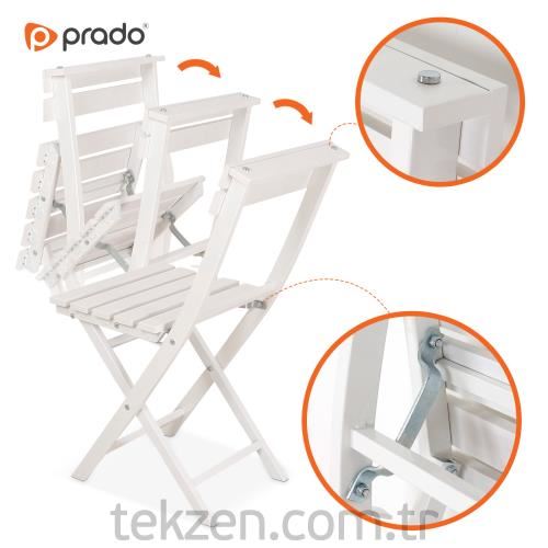 Prado Adaliss Katlanır Sandalye Beyaz ps278 Tekzen