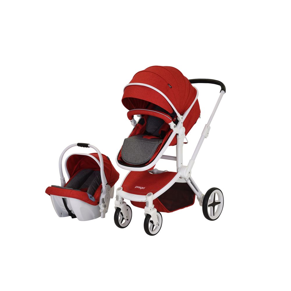 Prego Quattro Travel Sistem Bebek Arabası Kırmızı Tekzen