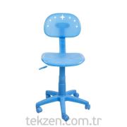 Çalışma Sandalyesi Mavi Plastik 47x38x77-89 MK1076
