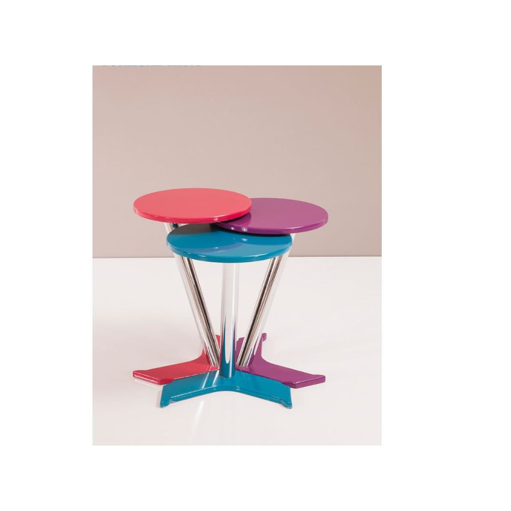 Sanal Mobilya Ritim Orta Sehpa Mercan Mor Turkuaz Mavi Tekzen