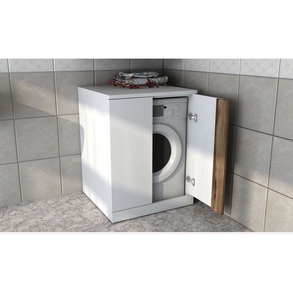 Sanal Mobilya Zen Çamaşır Makinesi Alt Dolabı Beyaz Tekzen