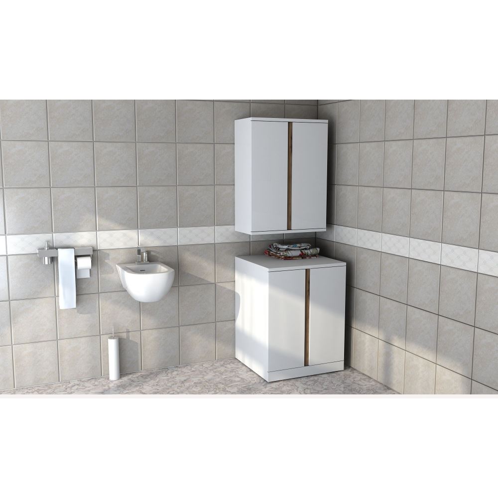 Sanal Mobilya Zen Çamaşır Makinesi Alt Dolabı Beyaz Tekzen