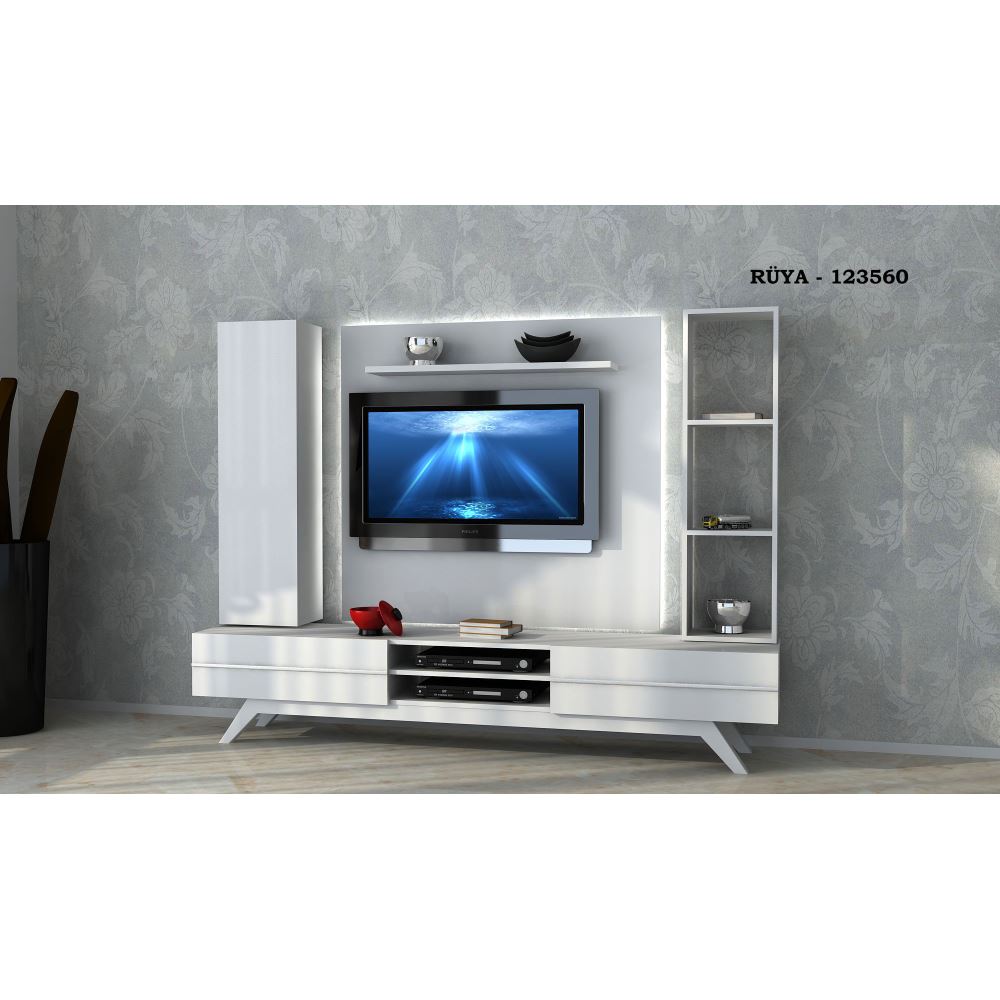 Sanal Mobilya Rüya 123506 Tv Ünitesi Beyaz Tekzen