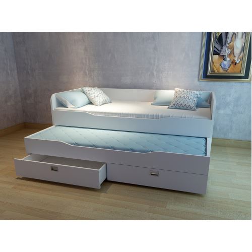 Romy Yavrulu Karyola (Parlak Beyaz) Tekzen