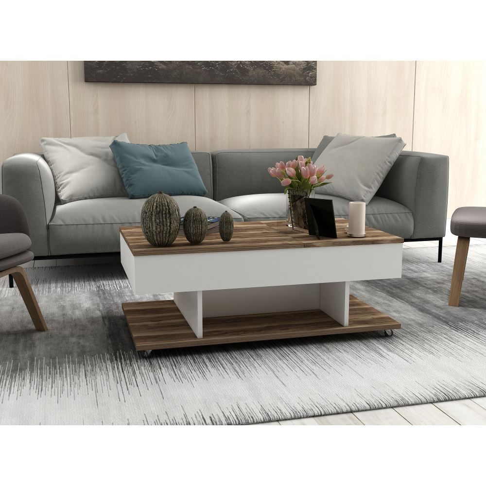 Sanal Mobilya Yeni Cazibe Orta Sehpa Kasa Beyaz Kapak