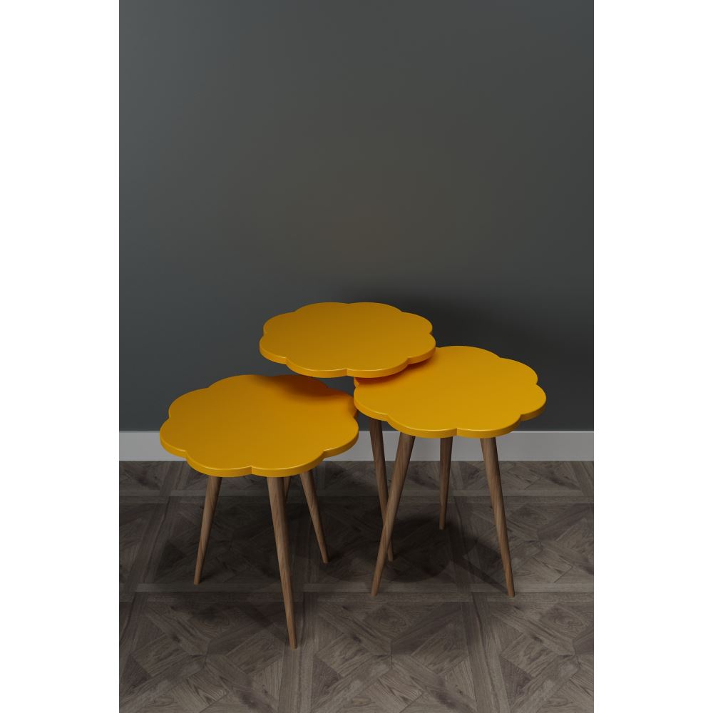 Sanal Mobilya Dolbin Zigon Sehpa Turuncu Tekzen