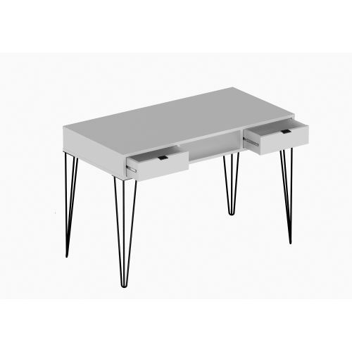 Sanal Mobilya Eliza 2 Çekmeceli Çalışma Masası + Dresuar Mat Beyaz Tekzen