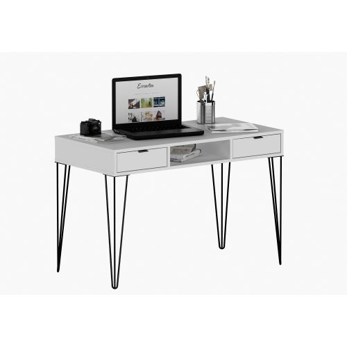 Sanal Mobilya Eliza 2 Çekmeceli Çalışma Masası + Dresuar Mat Beyaz Tekzen