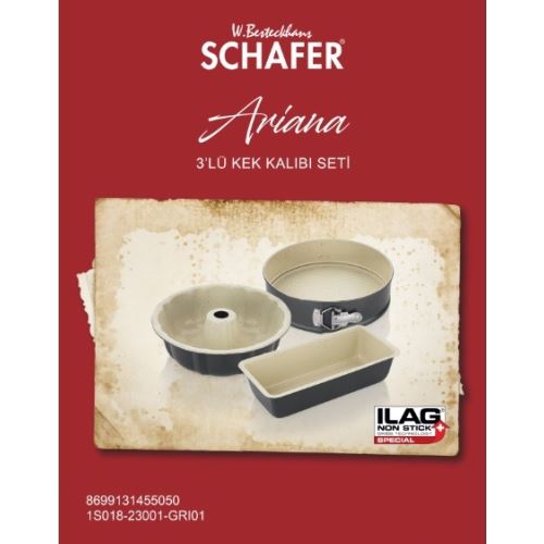 W.B.Schafer Ariana 3 Lü Kek Kalıbı Gri55050 Tekzen