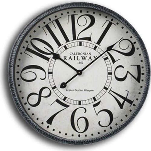 Round Metal Kanvas Duvar Saati Yuvarlak Tekzen