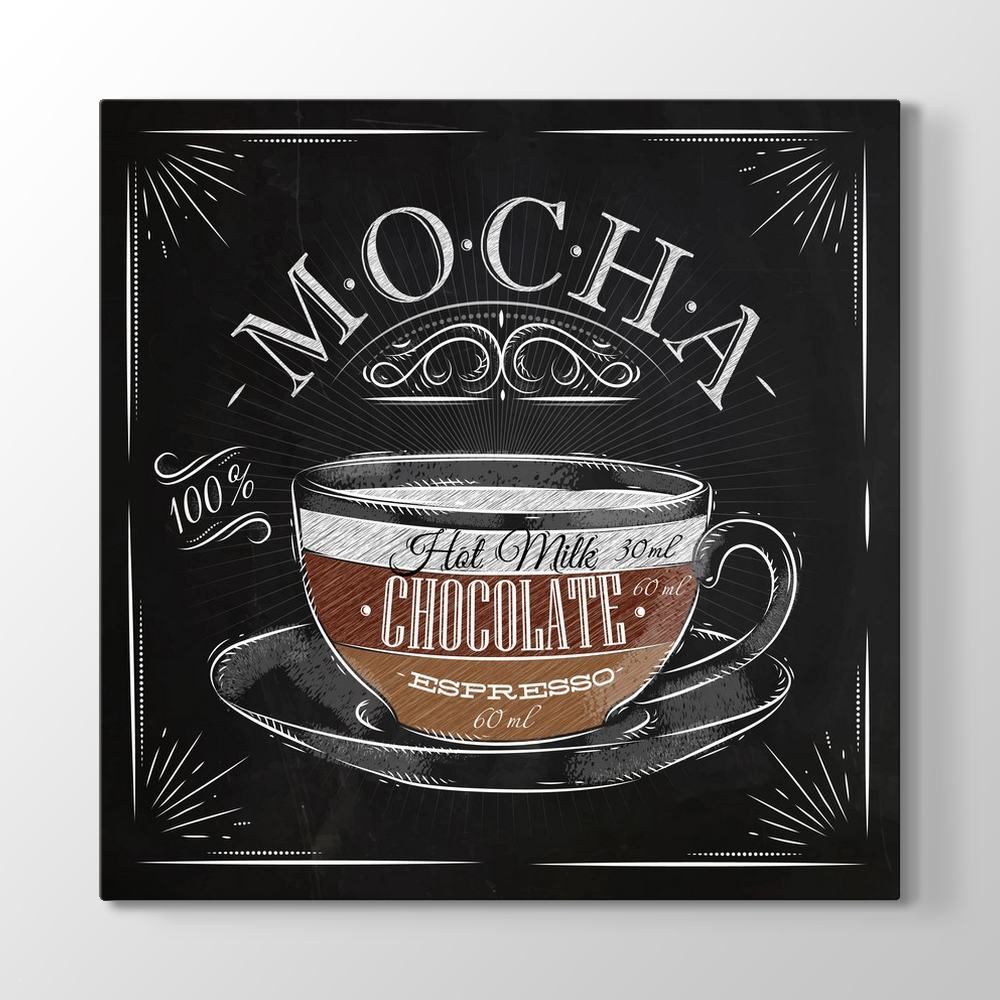 Mocha Kahve Tarifi Tablosu 30x30cm Tekzen