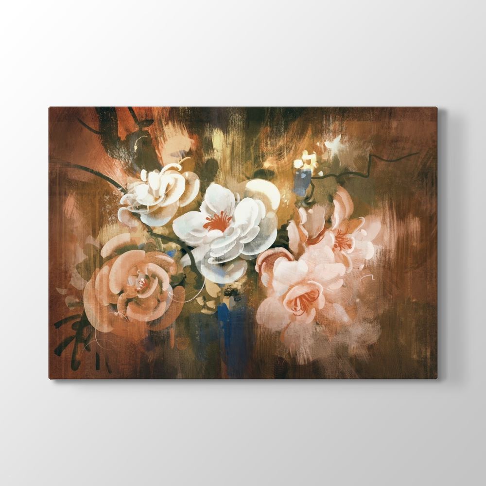 Dijital Çizim Çiçekler Tablosu 45x30 cm Tekzen