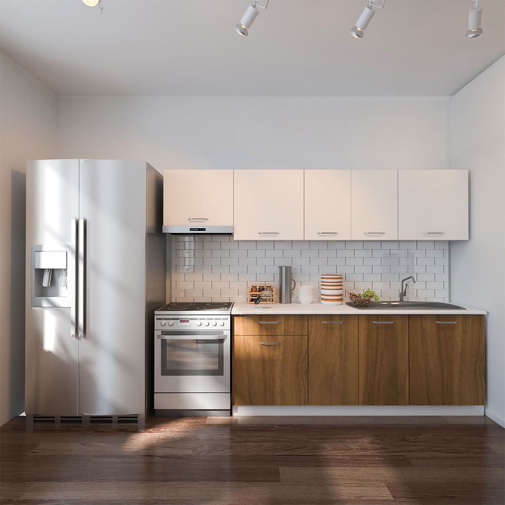 Tdesigno 260 cm Oya Hazır Mutfak Dolabı Ceviz-Beyaz Tezgah ...