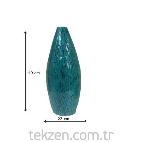 Dekoratif Vazo Mavi Oval Orta cm VAS 114 M