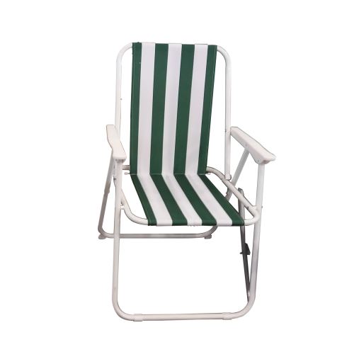 Tekzen Home Kamp Sandalyesi Yeşil - Beyaz Çizgili  D10882-TK 6658hn