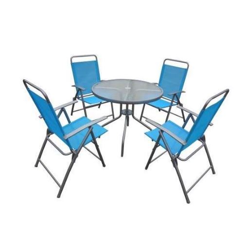 Patıo Set 4 Sandalye 1 Masa Mavi FS007A YP1102 Tekzen