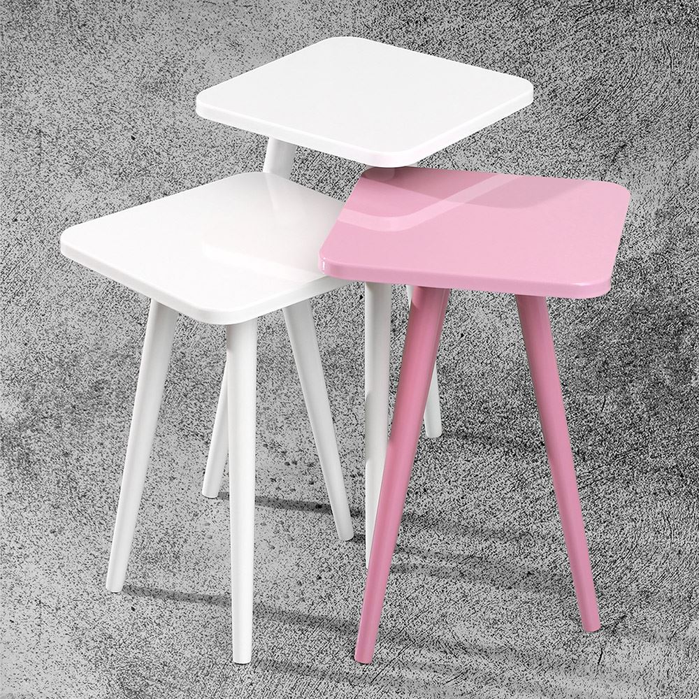 Zen Home Nils Moda Zigon Sehpa Beyaz Tekzen